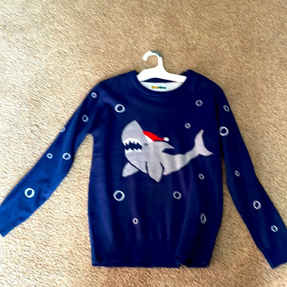Tipsy Elves Christmas Shark Sweater never used